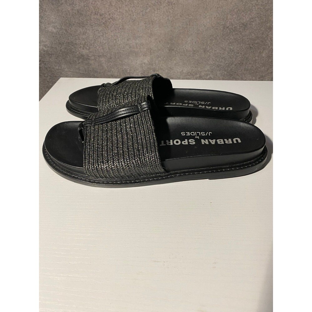 Urban Sport by J/Slides Black Woven Straw Raffia Thong Sandals Women’s Size 10 - Picture 4 of 7